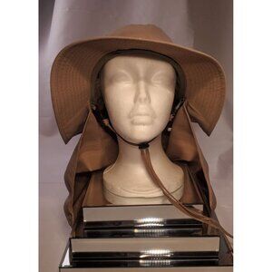 Outfly Brim Wide Hat Hiking Fishing Cap with Neck Flap Brown